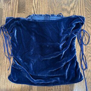 Reformation Navy Blue Velvet Top Size 2